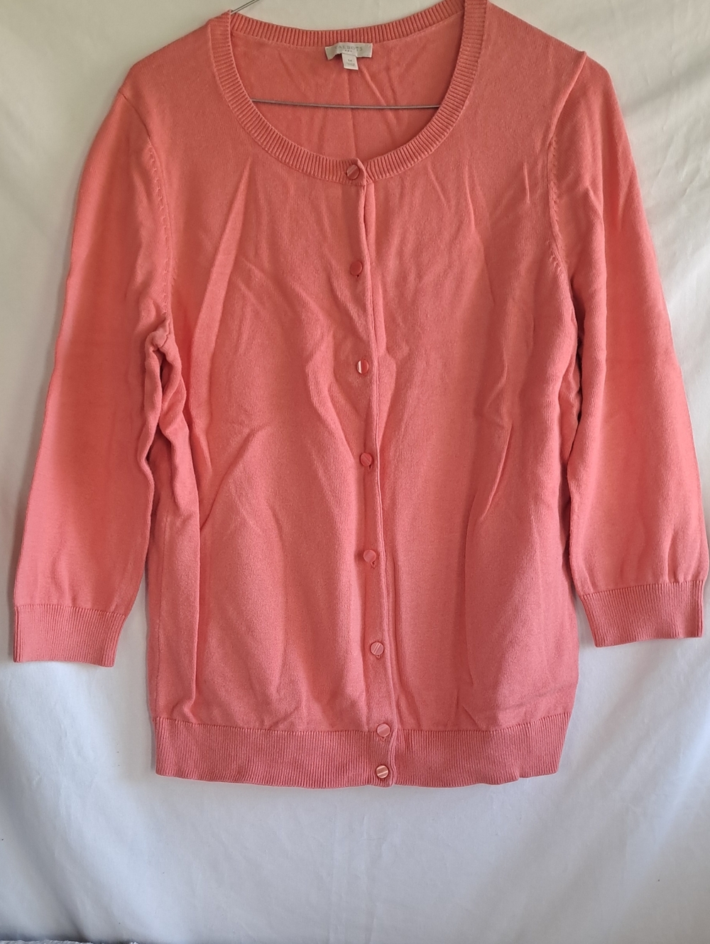 Talbots Women's Button-Front Sweater Cardigan - Pink (coral)